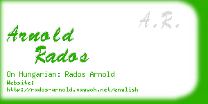 arnold rados business card